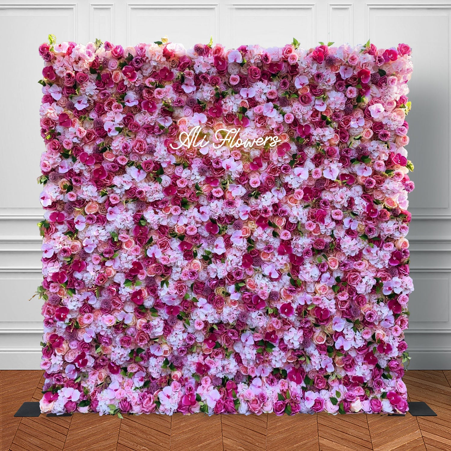 Ali Flowers 3D Colorful Pink Rose Wedding Flower Wall for Event Decoration ALFWL006 - Ali Flowers