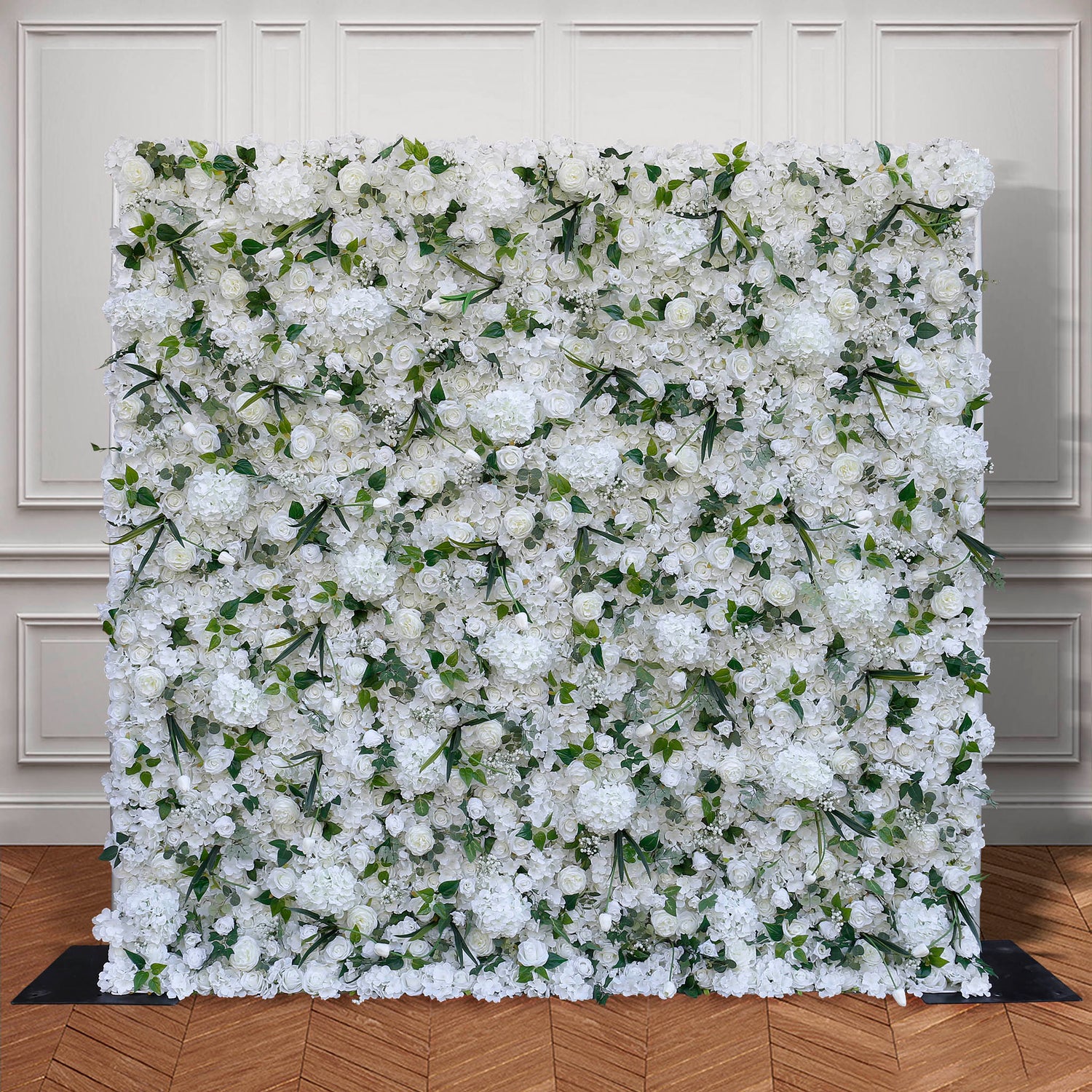 Aliflowers White Dahlia with Plants Flower Wall for Wedding ALFWL076 - Ali Flowers