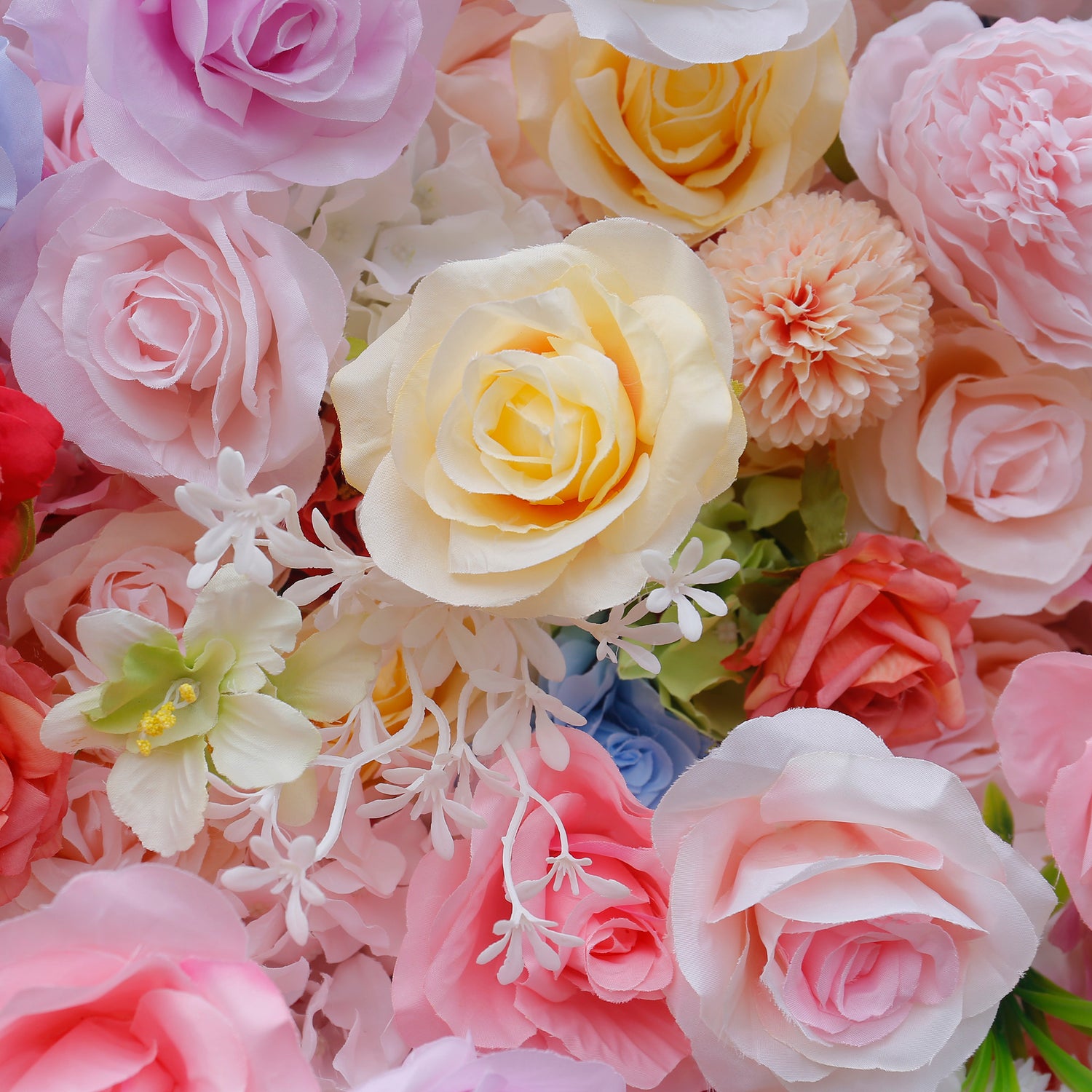 Aliflowers Colorful Rose Artificial Flower Wedding Decorations Wall ALFWL092 - Ali Flowers