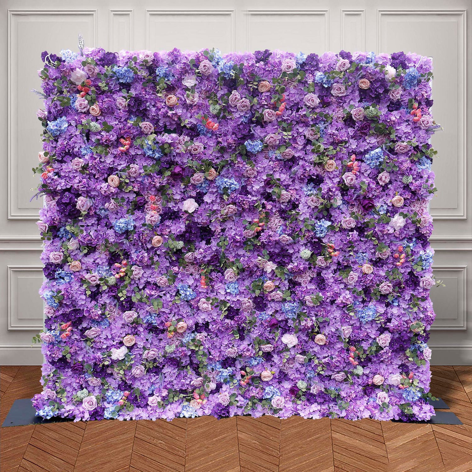 Aliflowers 5D Dark Purple Hydrangea Rose Flower Wall Wedding Backdrop ALFWL082 - Ali Flowers