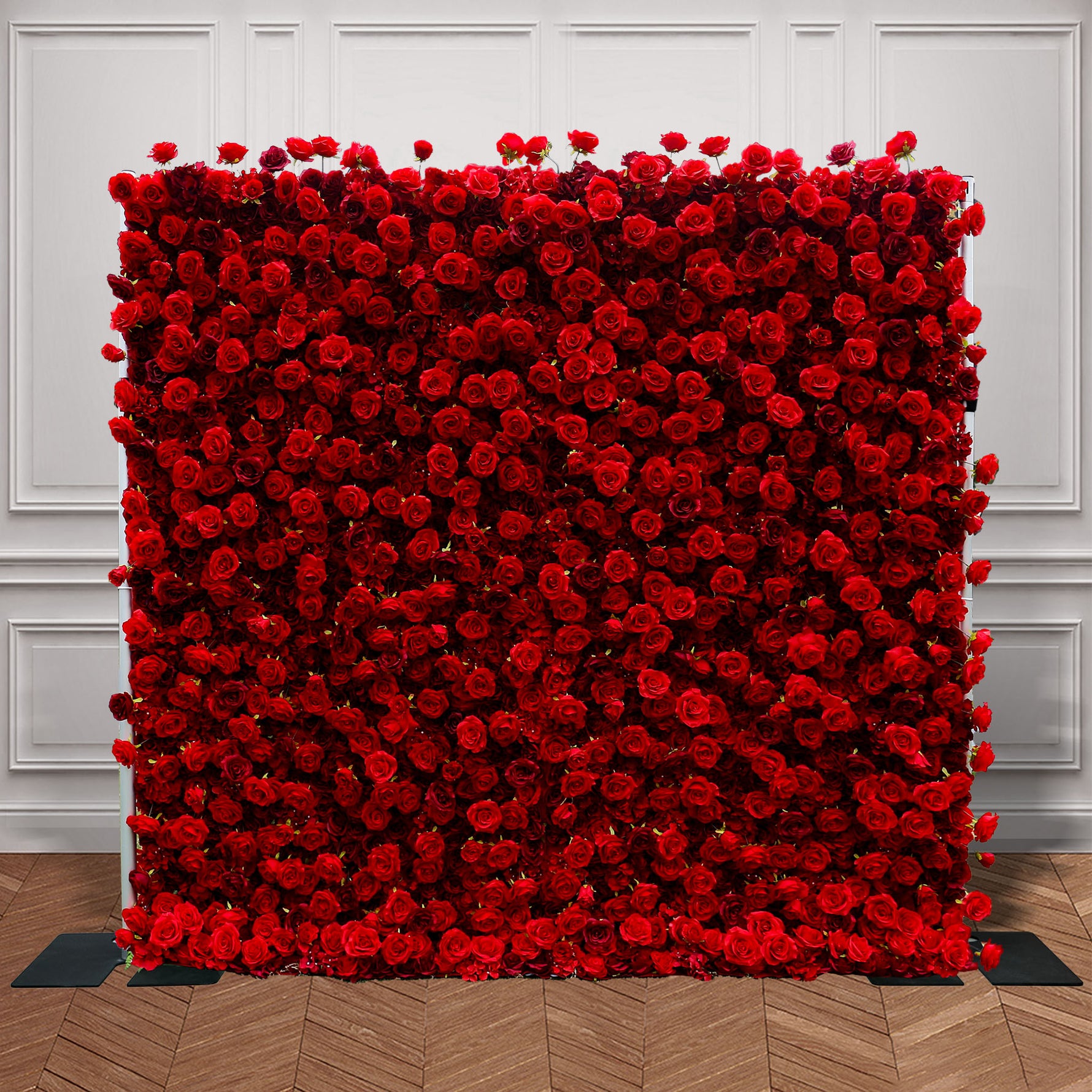 Aliflowers 5D Scarlet Red Rose Cloth Rolling Up Flower Wall ALFWL027 - Ali Flowers