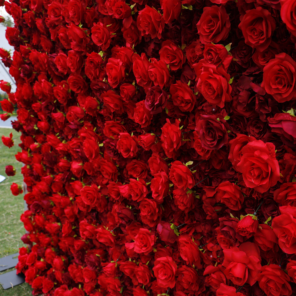 Aliflowers 5D Scarlet Red Rose Cloth Rolling Up Flower Wall ALFWL027 - Ali Flowers
