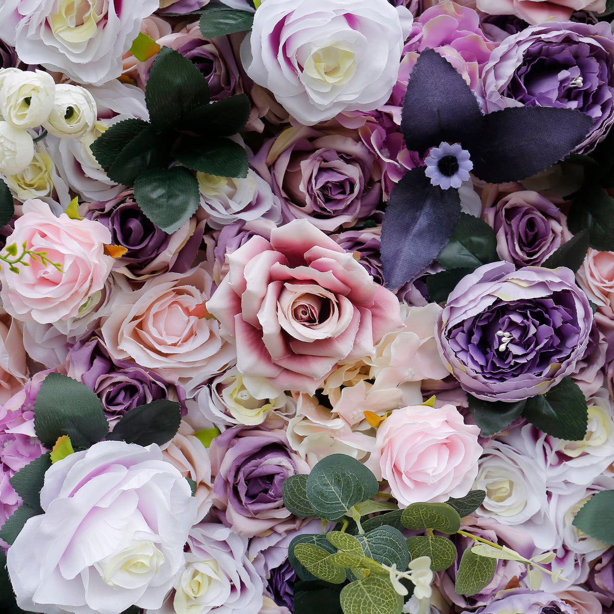 Aliflowers 5D Dirty Purple Peony with Rose Floral Wall Backdrop ALFWL101 - Ali Flowers