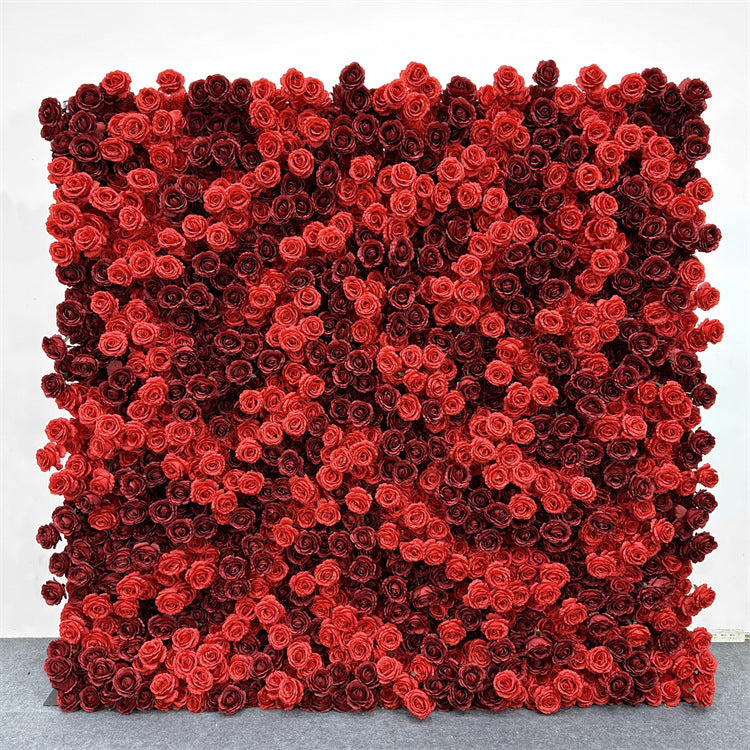 Aliflowers 5D Red Peony Rose Roll Up Curtain Cloth Flower Wall
