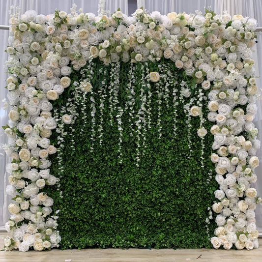 Ali Flowers Wedding Decor Up Cloth Back Fabric Florable Backdrop Flower Wall ALFWL004
