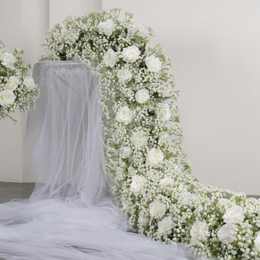 Ali Flower Wedding Event Decoration Artificial Silk Flower Runner ALFRW004