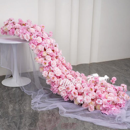 Ali Flower Wedding Event Decoration Artificial Silk Flower Runner ALFRW005
