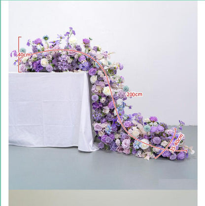Ali Flowers Wedding Event Decoration Artificial Silk Flower Runner ALFRW005A