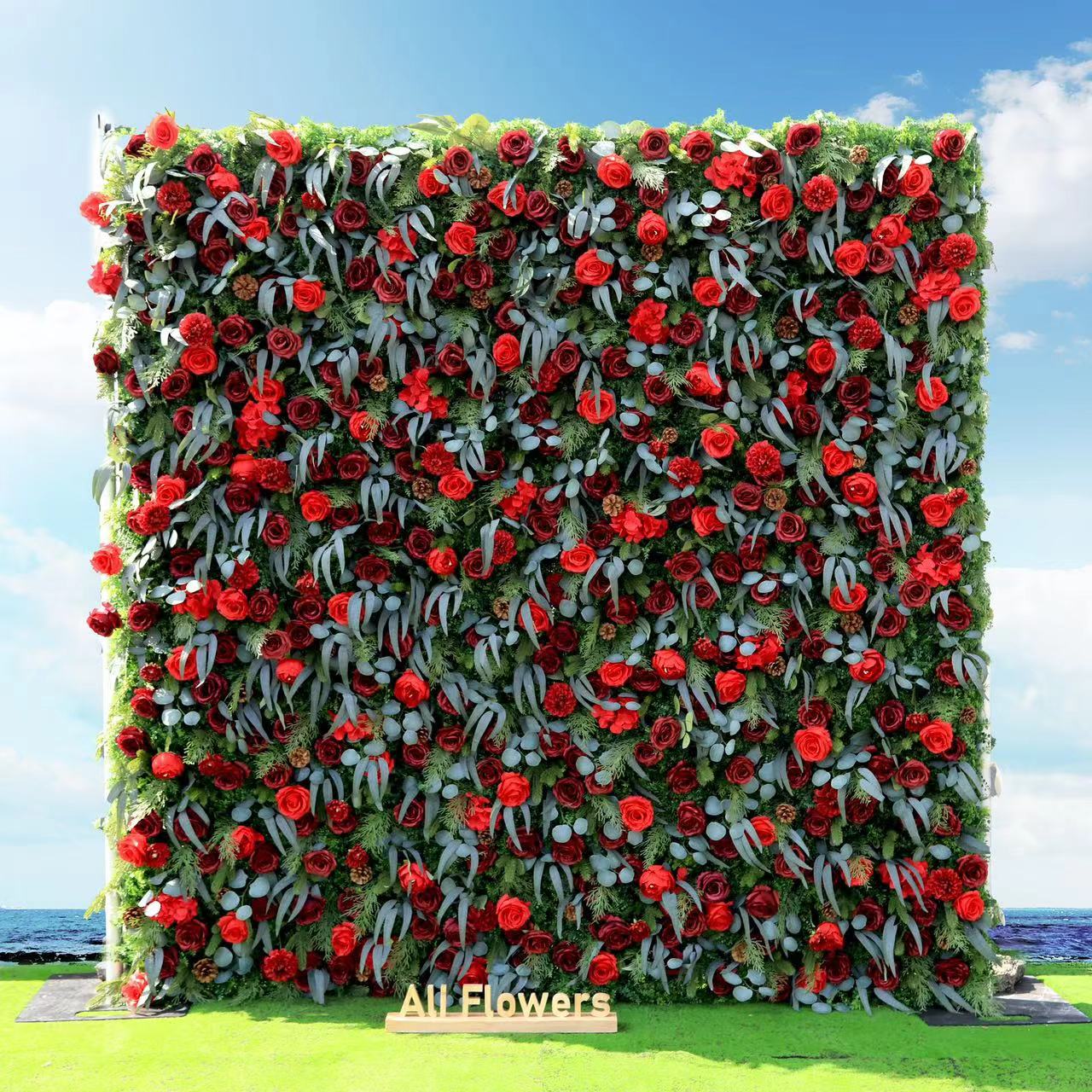 Aliflowers Newest 5D Christmas Roll up Artificial Flower Wall MCFL23001 - Ali Flowers