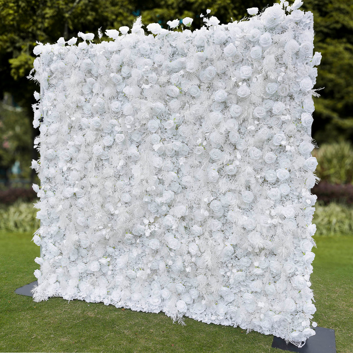 Aliflowers Hanging Pampas Grass with White Rose Flower Wall for Wedding Party ALFWL088 - Ali Flowers