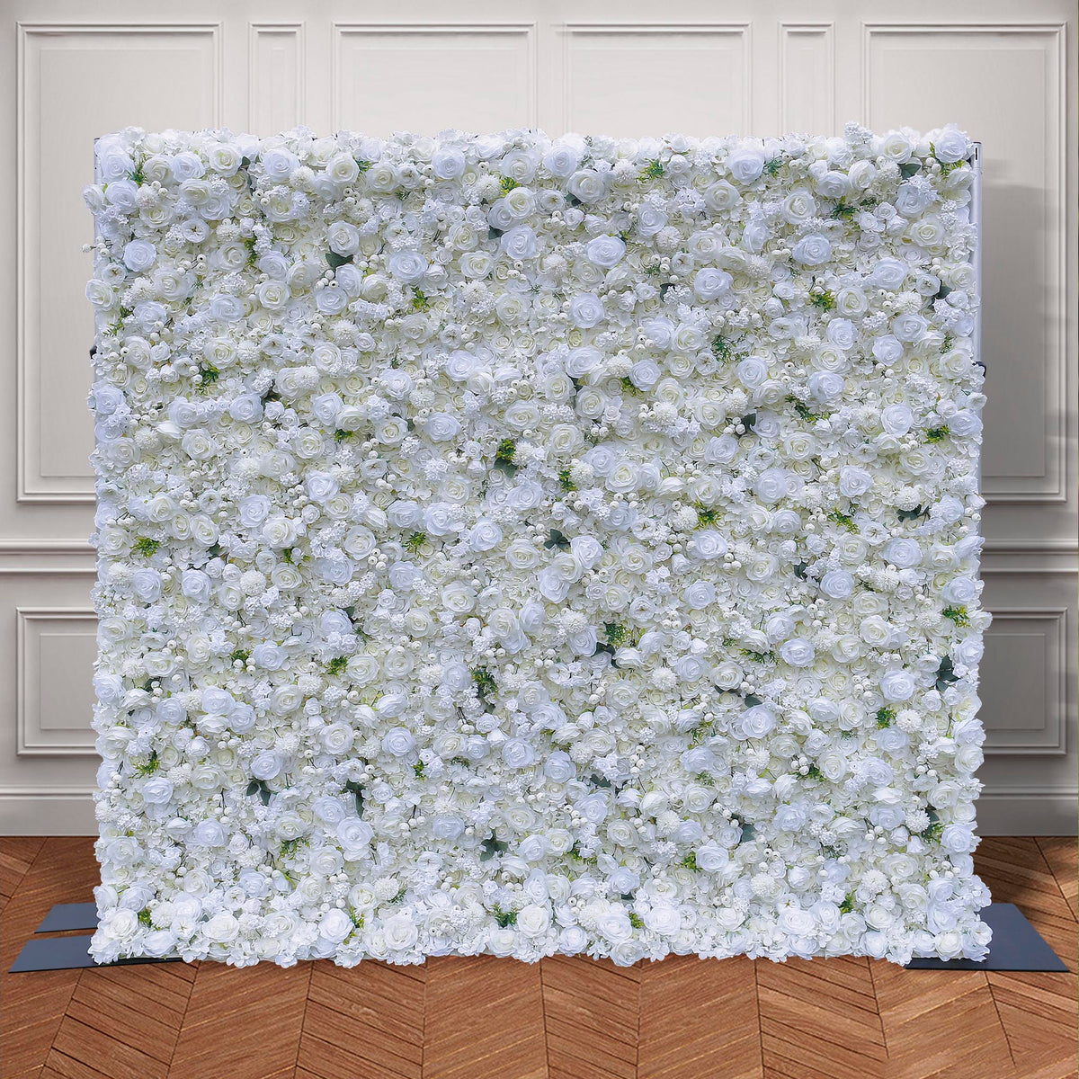 Aliflowers 3d white rose artificial simulation flower background wall for wedding event layout