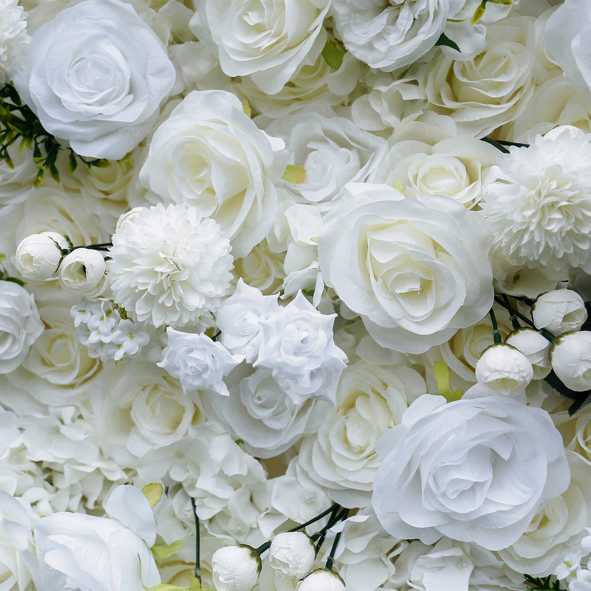 Aliflowers 3d white rose artificial simulation flower background wall for wedding event layout