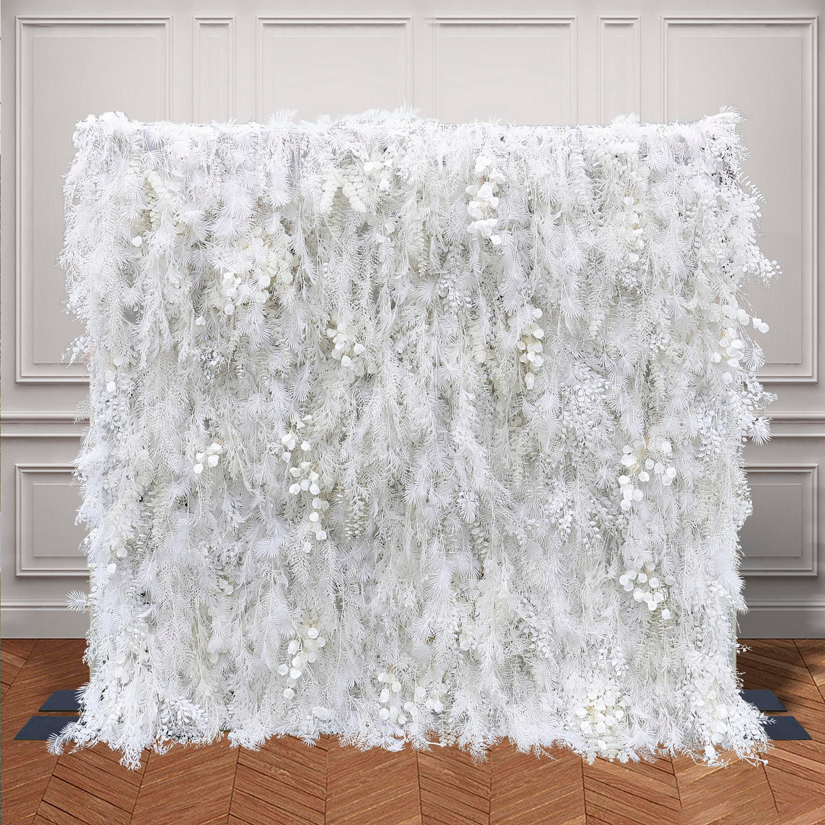 Aliflowers All White Hanging Floral Wall for Photo Booth Backdrop ALFWL125 - Ali Flowers