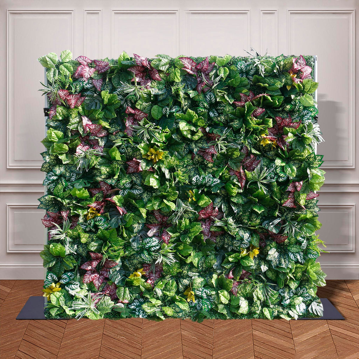 Aliflowers Artificial Tropical Green Wall Backdrop With A Variety Of Leaves For Event And Party Decorations ALFWL146