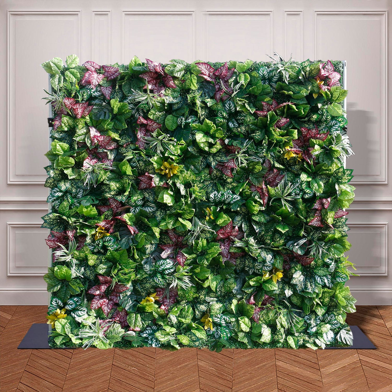 Aliflowers Artificial Tropical Green Wall Backdrop With A Variety Of Leaves For Event And Party Decorations ALFWL146