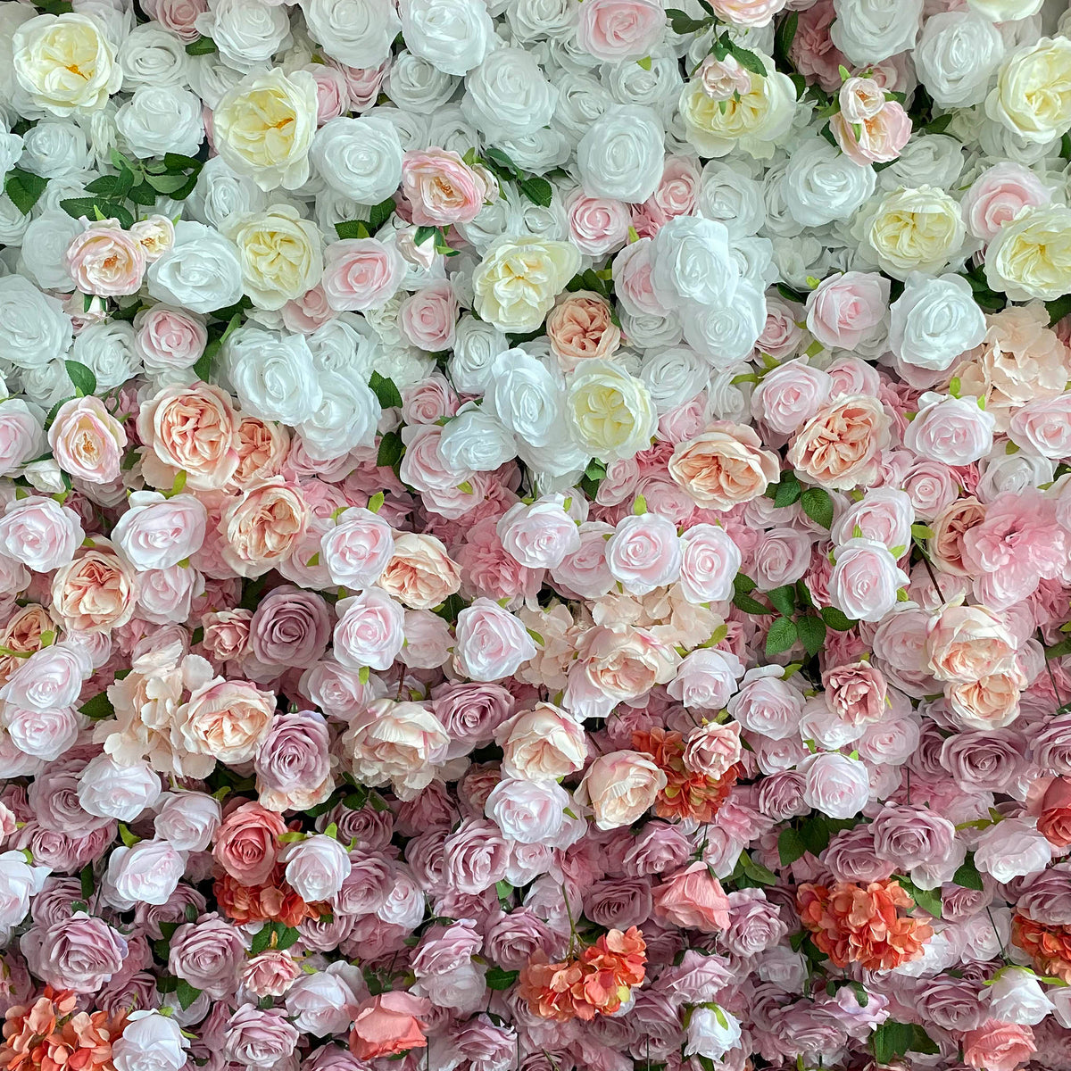 Aliflowers Gradient Rose Artificial Flower Wall Backdrop – Pink White Purple Mix for Wedding & Party Decor