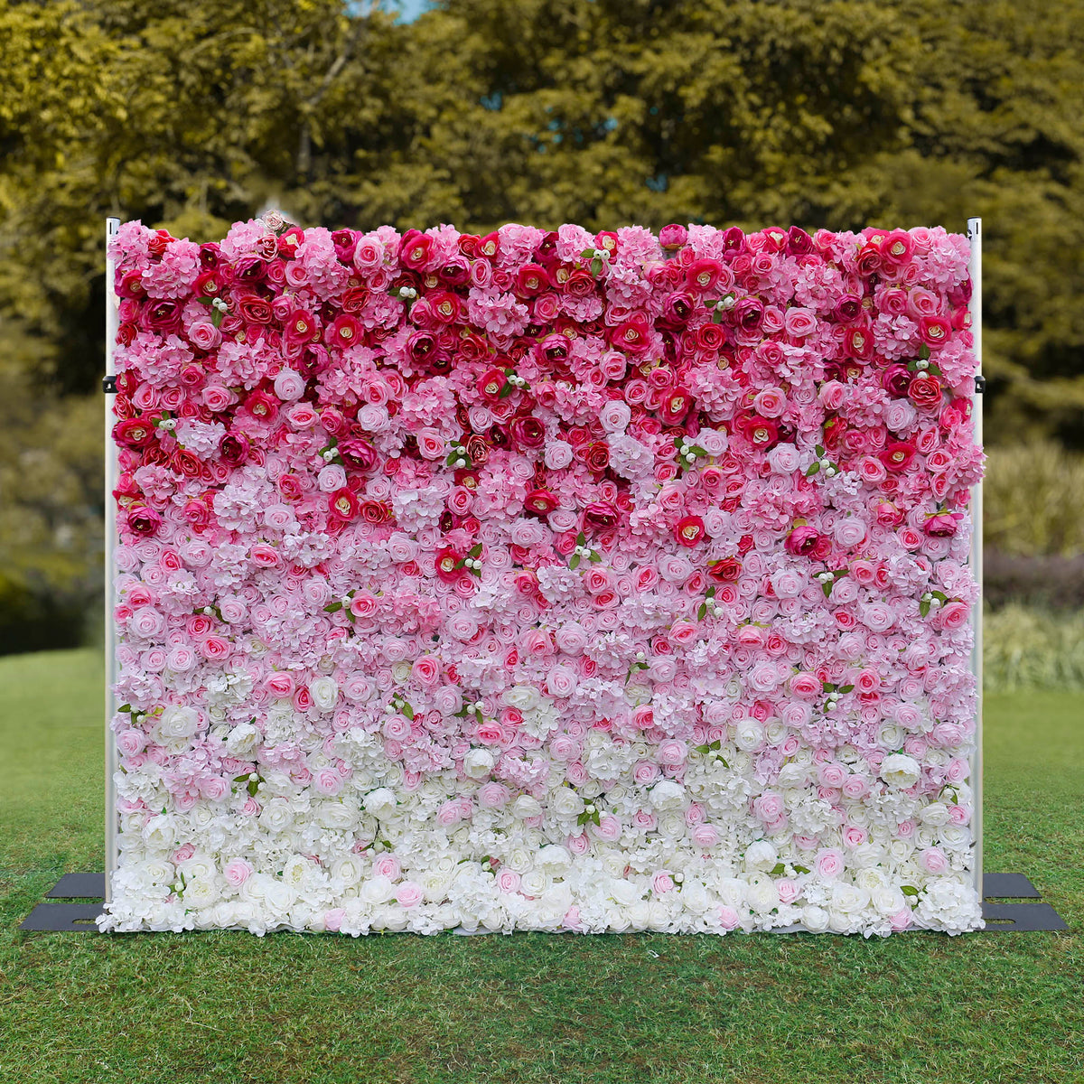 Aliflowers Pink Gradient Rose Hydrangea 5D Fabric Artistic Roller Blind Flower Wall