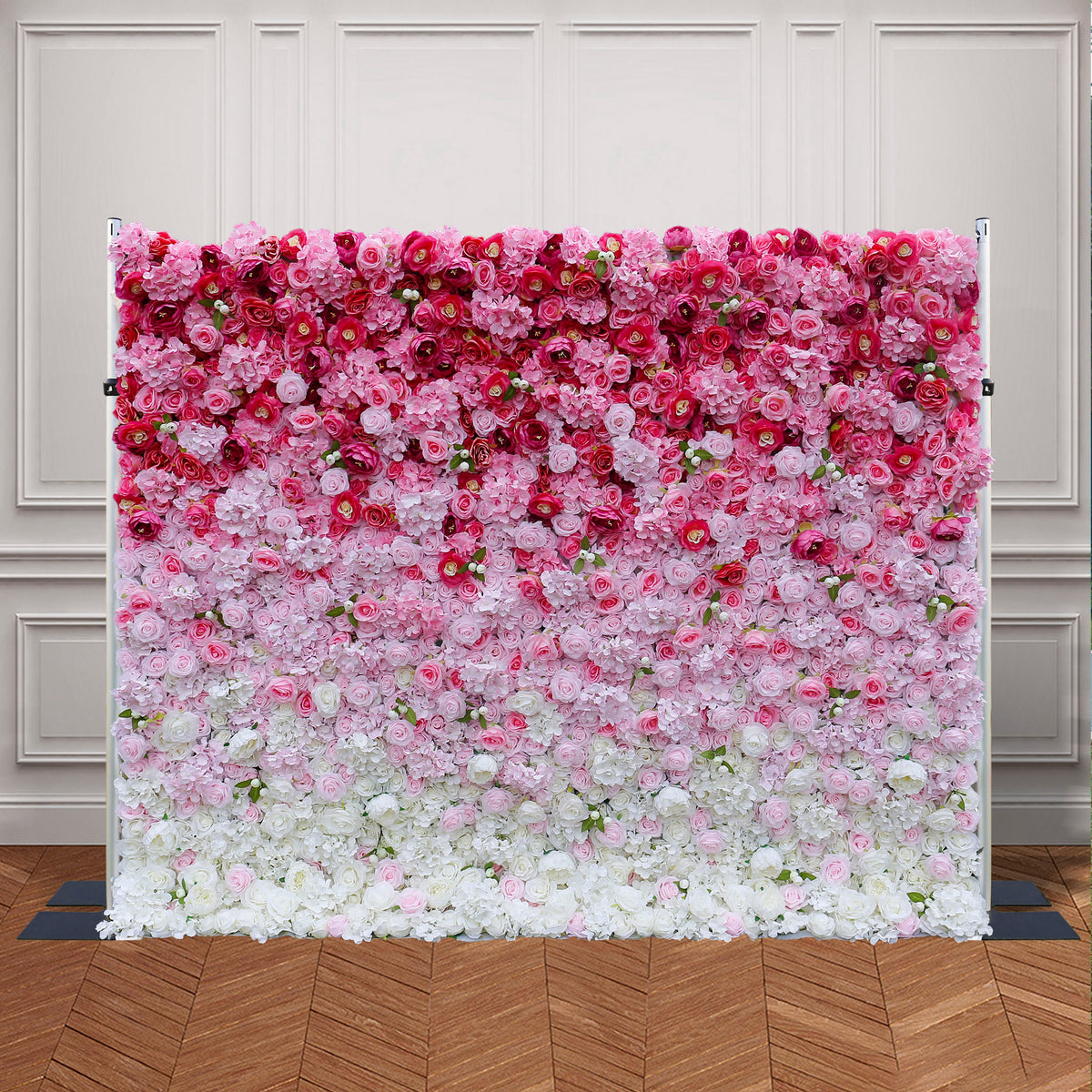 Aliflowers Pink Gradient Rose Hydrangea 5D Fabric Artistic Roller Blind Flower Wall
