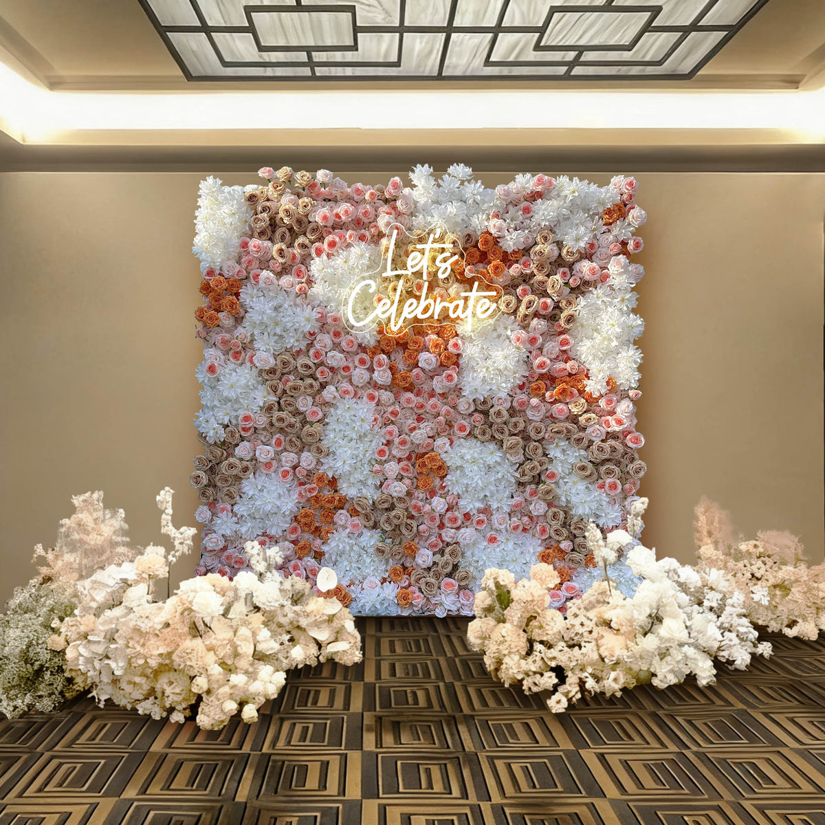 Aliflowers Premium Silk Rose Flower Wall Panel for Parties & Photoshoots ALFWL176