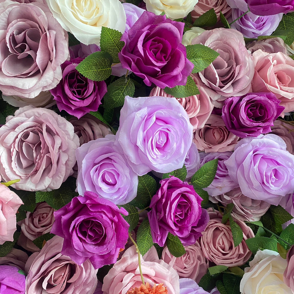 Purple silk rose flower wall backdrop for wedding events parties