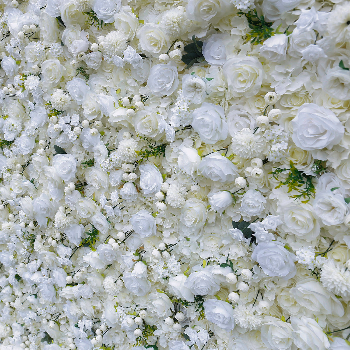 Aliflowers 3d white rose artificial simulation flower background wall for wedding event layout