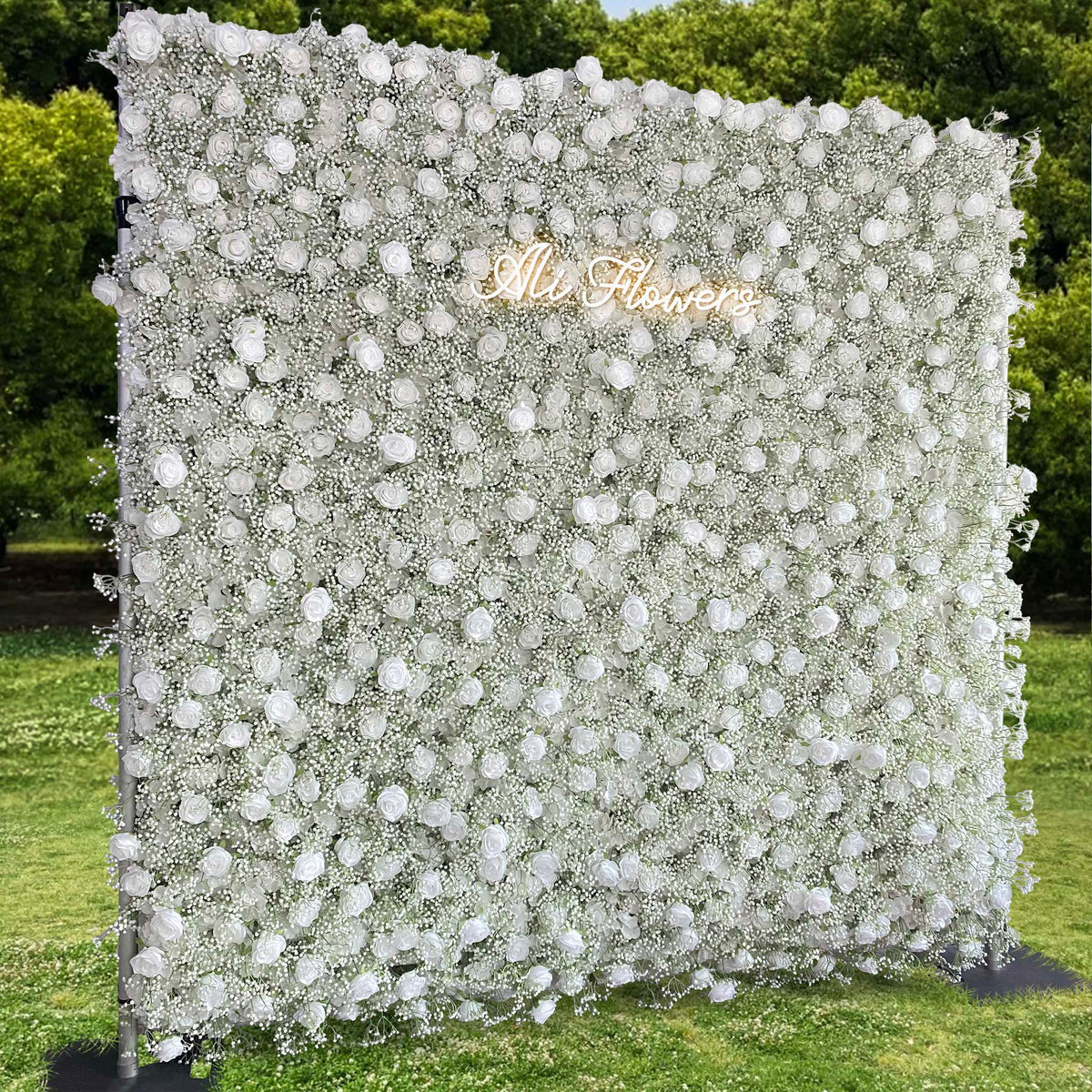 Aliflowers 5D Baby's Breath Flower Wall for Bridal Shower