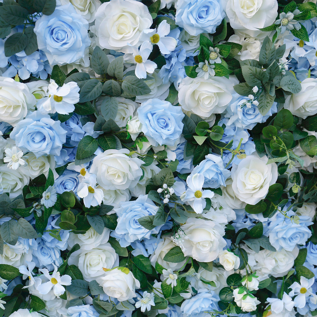 Aliflowers Blue Rose Roll up Fabric Flower Wall for Wedding ALFWL087 - Ali Flowers