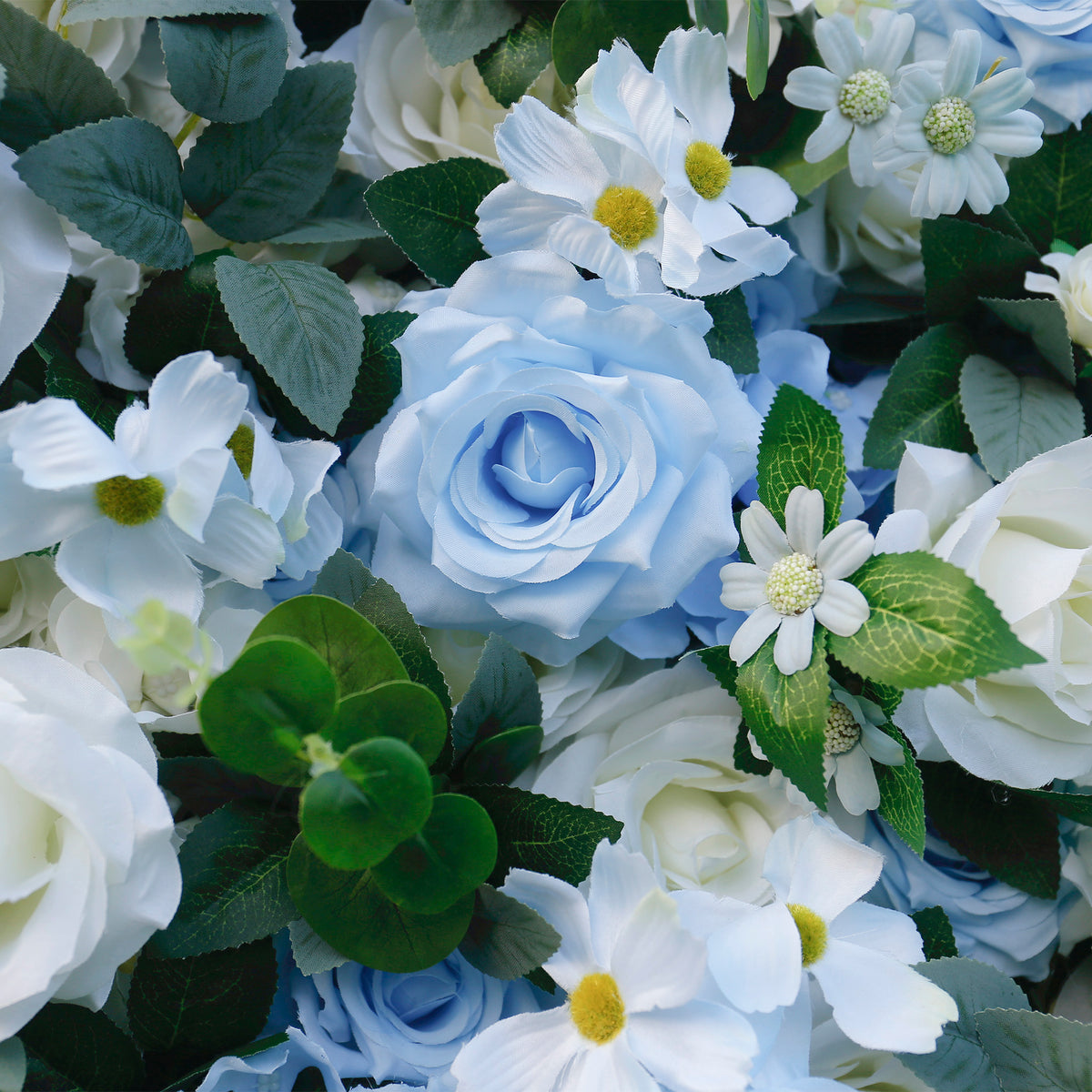 Aliflowers Blue Rose Roll up Fabric Flower Wall for Wedding ALFWL087 - Ali Flowers