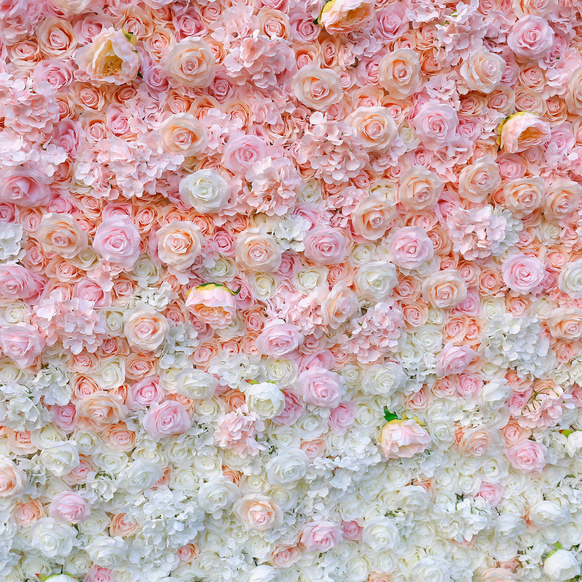 Gradient pink and white artificial flower wall bridal shower decoration photo background