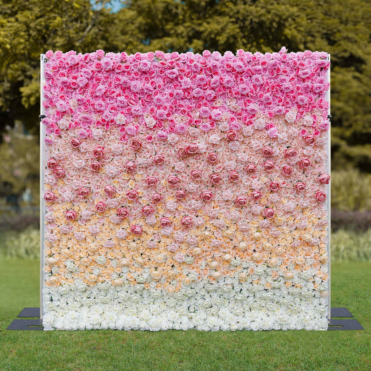 aliflowers 3D gradient rose fabric flower wall wedding party decoration background