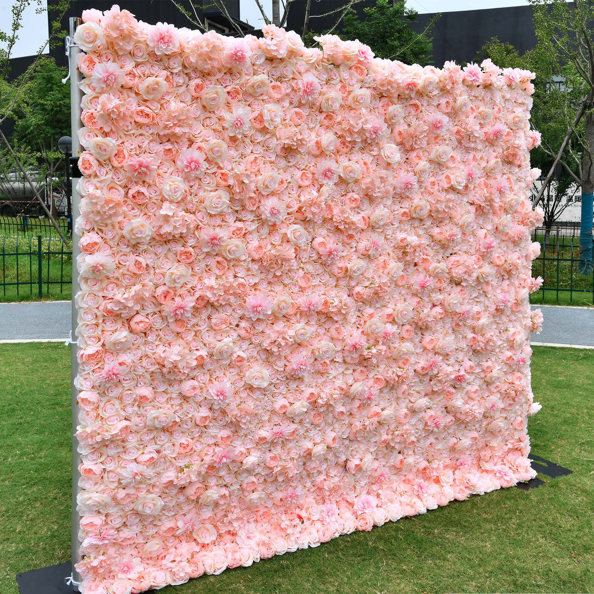 Aliflowers Hydrangea Rose Dalia Curtain Pink 2D Flower Wall Backdrop ALFWL104 - Ali Flowers