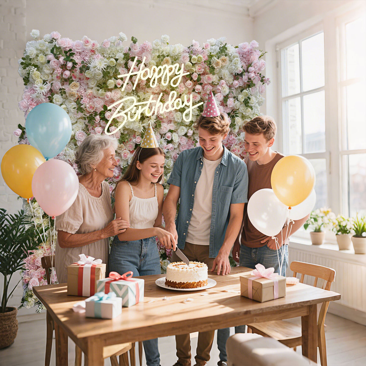 Aliflowers 5D Pink Champagne Rose Flower Wall Wedding Party Decoration Backdrop ALFWL180