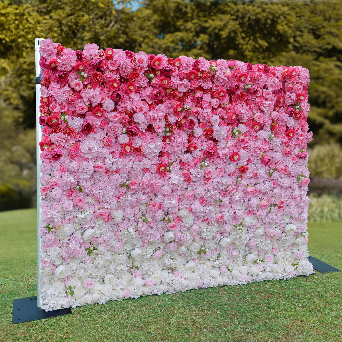 Aliflowers Pink Gradient Rose Hydrangea 5D Fabric Artistic Roller Blind Flower Wall