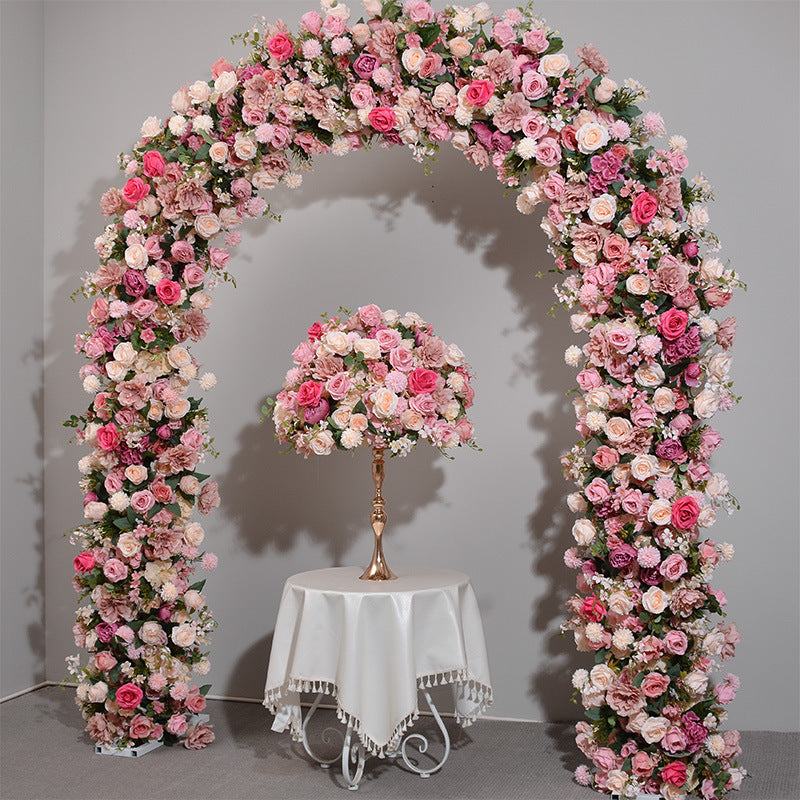 Aliflowers Blush Series Pink Floral Arrangement Wedding Stage Backdrop Flower Stand ALFAD008 - Ali Flowers