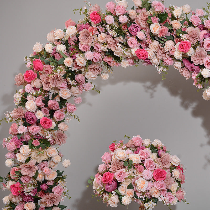 Aliflowers Blush Series Pink Floral Arrangement Wedding Stage Backdrop Flower Stand ALFAD008 - Ali Flowers