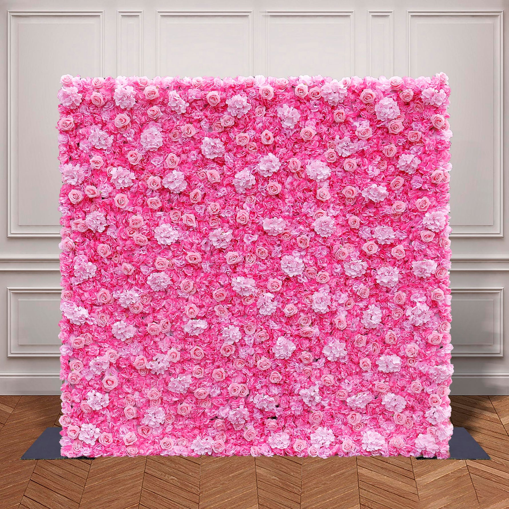 Aliflowers 2D Hot Pink Rose with Hydrangea Flower Wall Wedding Decorative ALFWL050 - Ali Flowers