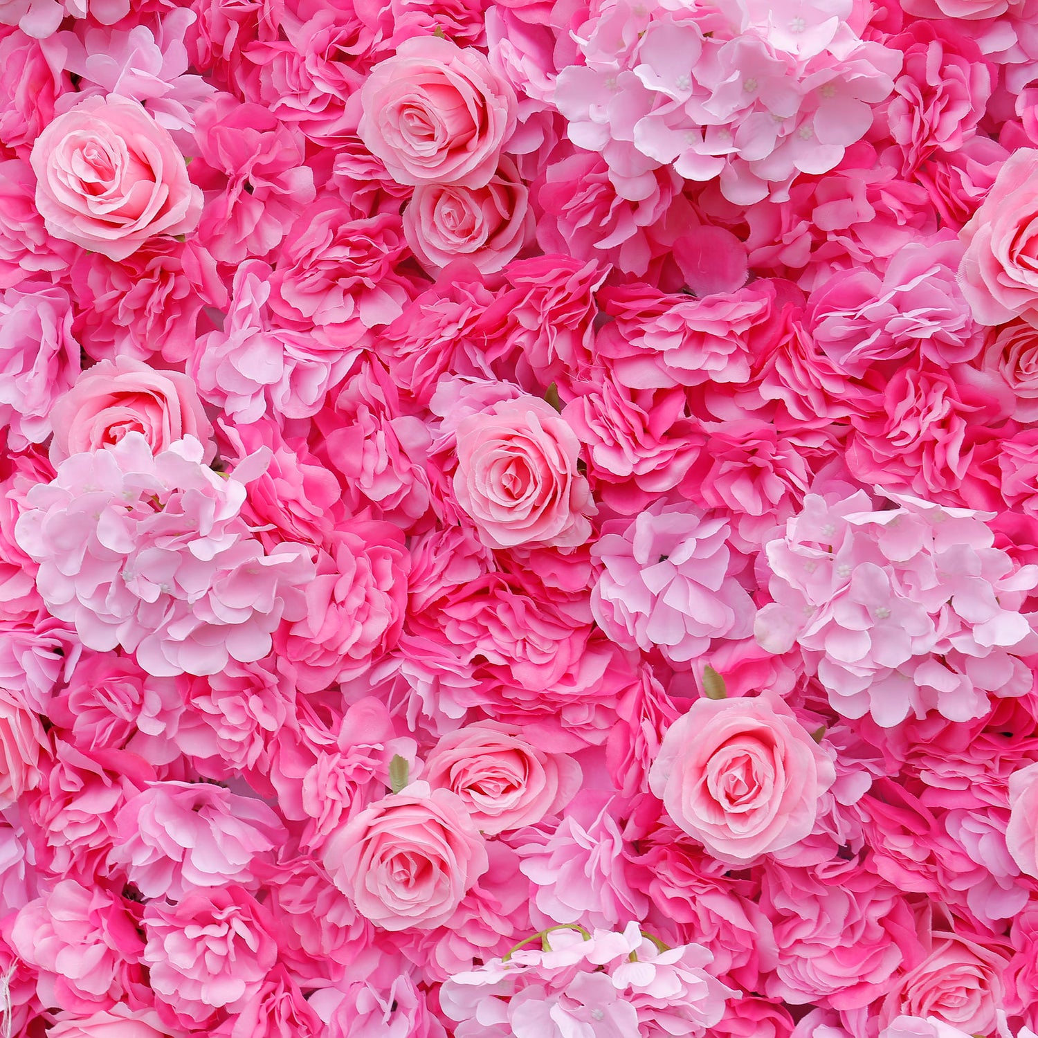 Aliflowers 2D Hot Pink Rose with Hydrangea Flower Wall Wedding Decorative ALFWL050 - Ali Flowers
