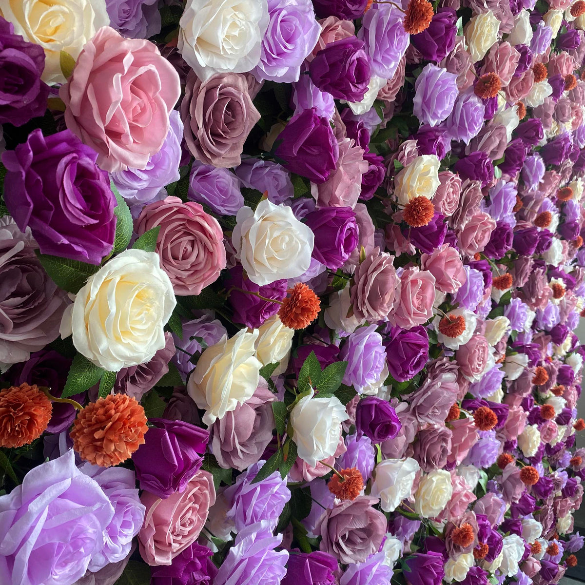 Purple silk rose flower wall backdrop for wedding events parties