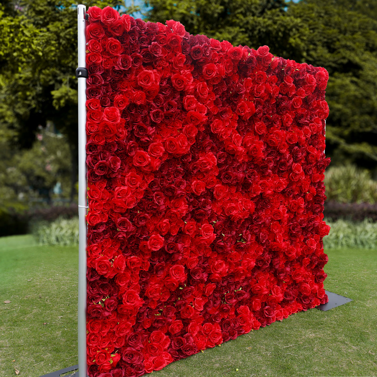 Aliflowers 3D Texture Pure Red Rose Cloth Roll Up Flowers Wall Backdrop ALFWL085 - Ali Flowers