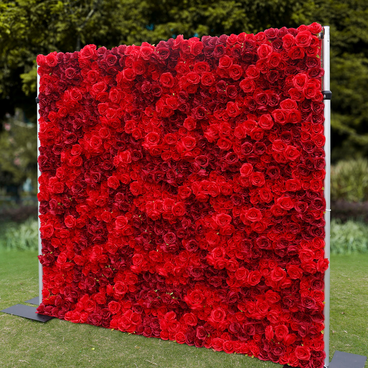 Aliflowers 3D Texture Pure Red Rose Cloth Roll Up Flowers Wall Backdrop ALFWL085 - Ali Flowers