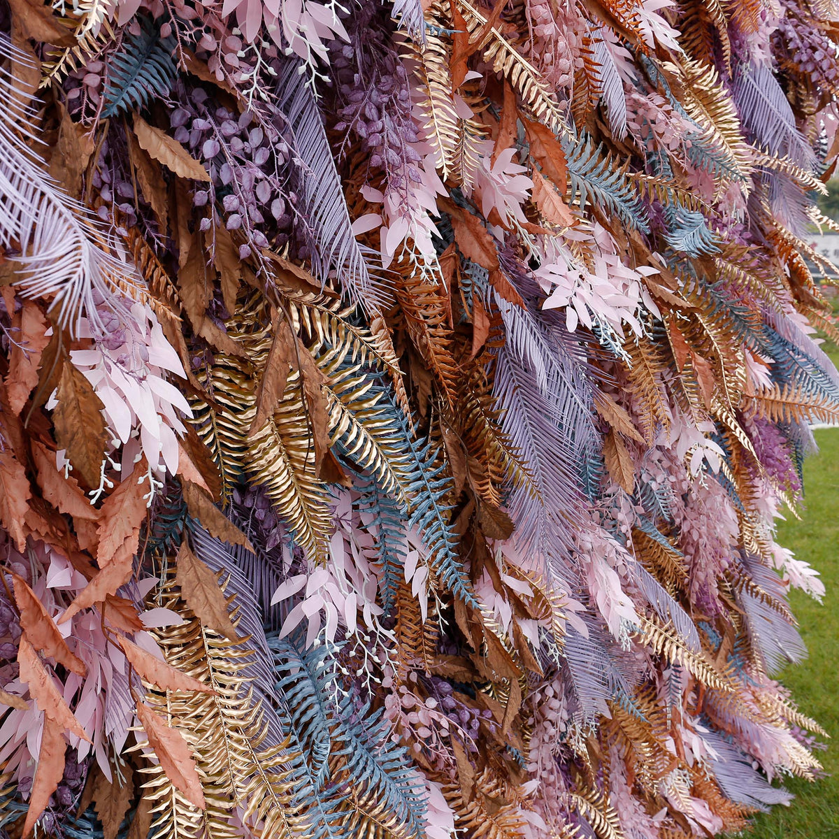Aliflowers Retro Pampas Grass Flower Wall Outside Backdrop ALFWL123 - Ali Flowers