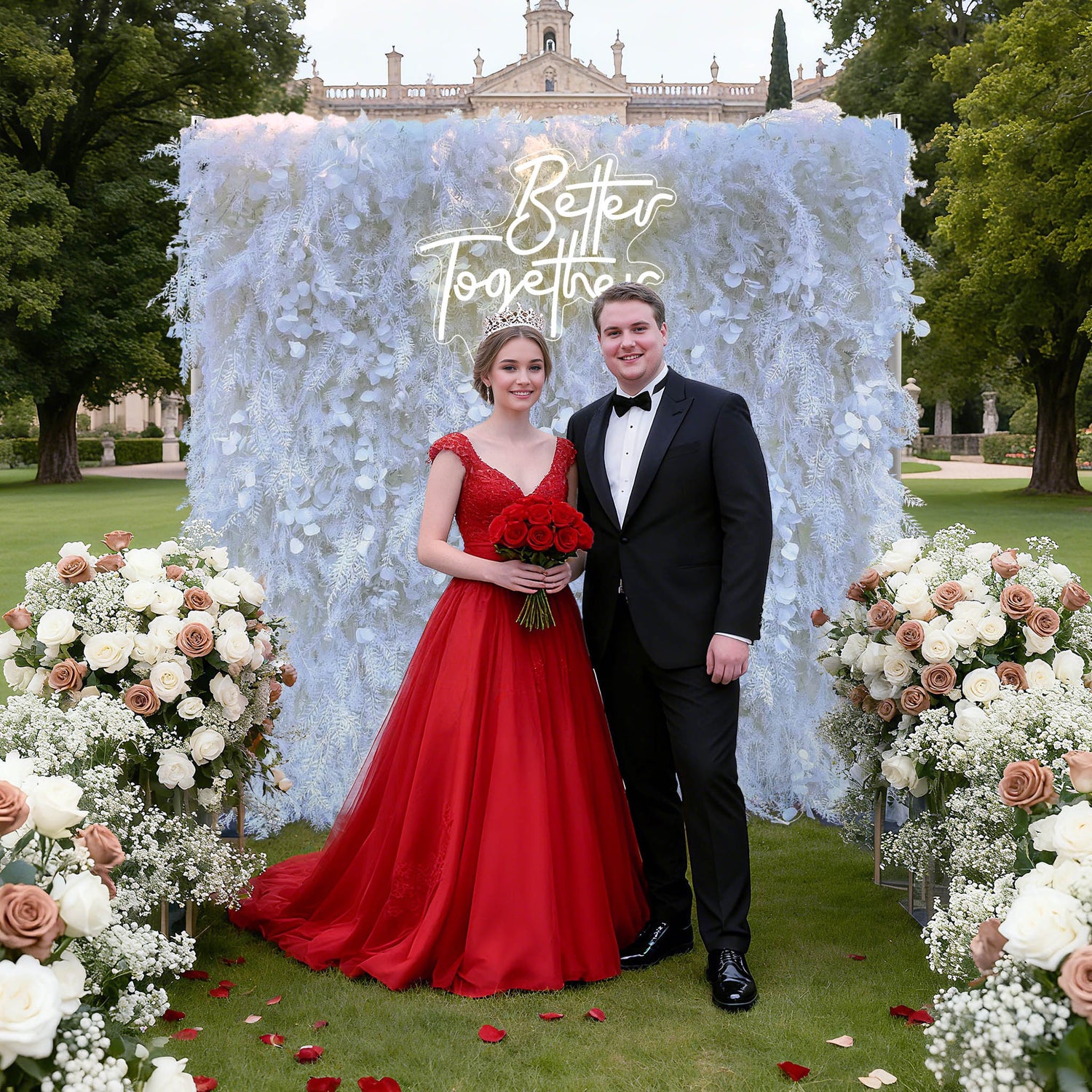 Ali Flowers Wedding Feather Backdrop Decoration 3D Artificial Silk Roll Up Cloth Fabric Net Flower Wall Background Props ALFWL012 - Ali Flowers