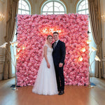 Aliflower 5D Luxurious Pink Rose Flower Wall Wedding Party Decoration - Ali Flowers