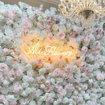 Aliflowers Elegant White and Pink Rose Flower Wall Backdrop for Wedding and Event Decoration - Ali Flowers