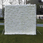 Aliflowers 3D White Pure Rose Flower Wall ALFWL056 - Ali Flowers