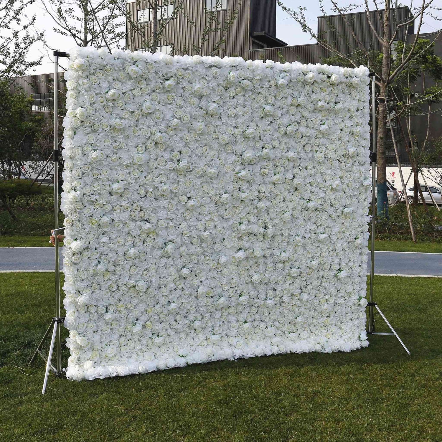 Aliflowers 3D White Pure Rose Flower Wall ALFWL056 - Ali Flowers