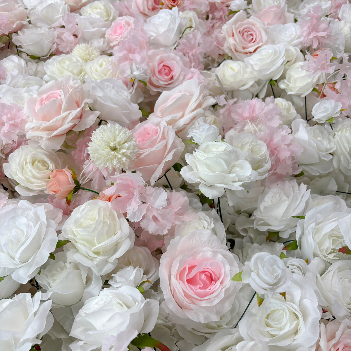 Aliflowers Elegant White and Pink Rose Flower Wall Backdrop for Wedding and Event Decoration - Ali Flowers