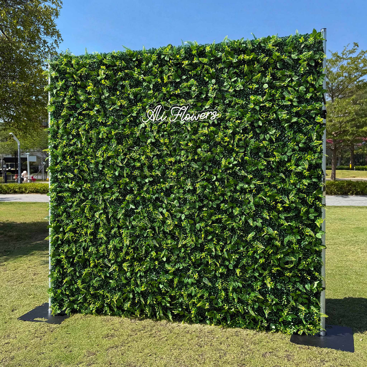 8×8ft 3D Artificial Grass Wall Backdrop for Weddings, Parties & Events - Ali Flowers