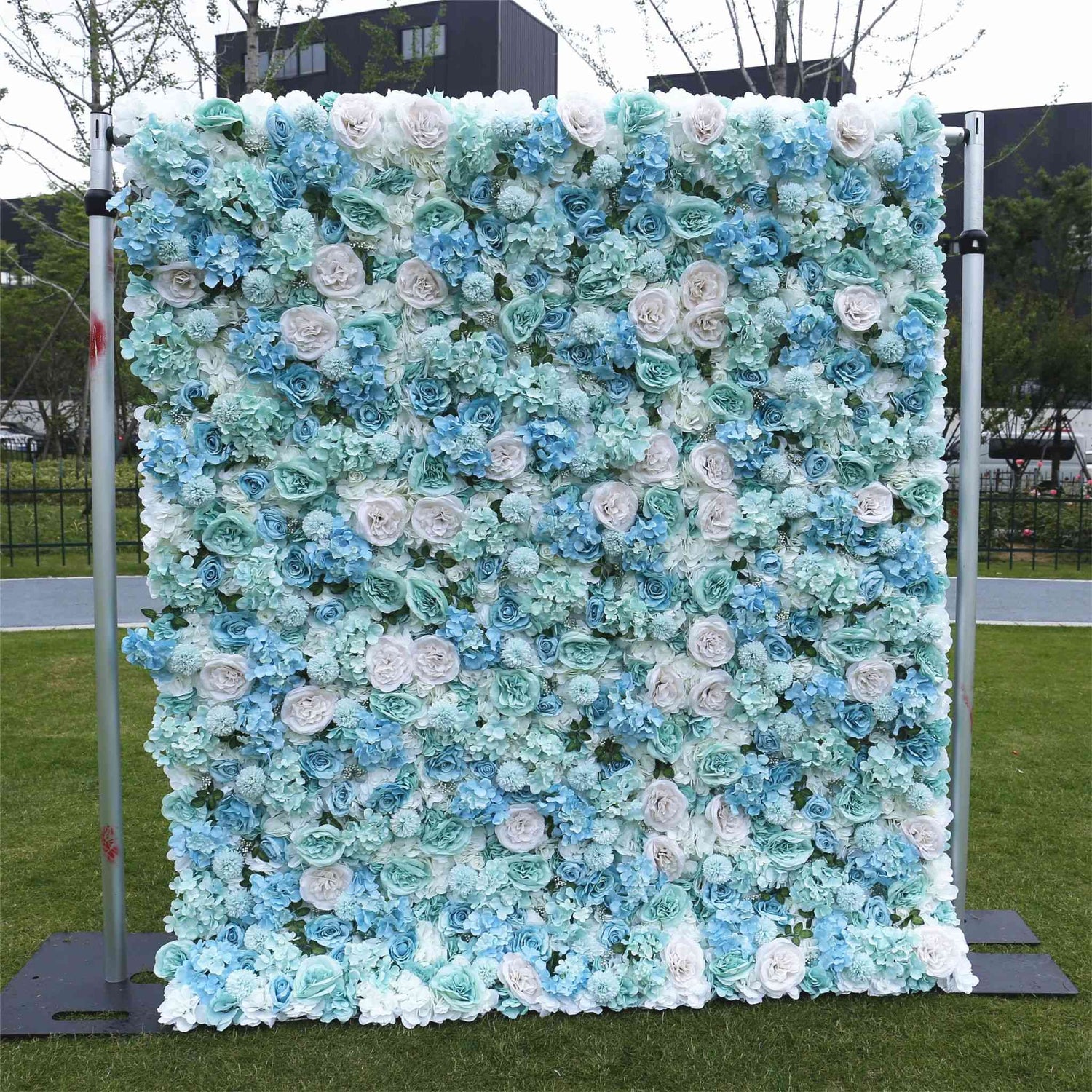 Aliflowers 3D Aqua Hydrangea with Rose for Wedding Reception Event Party ALFWL100 - Ali Flowers