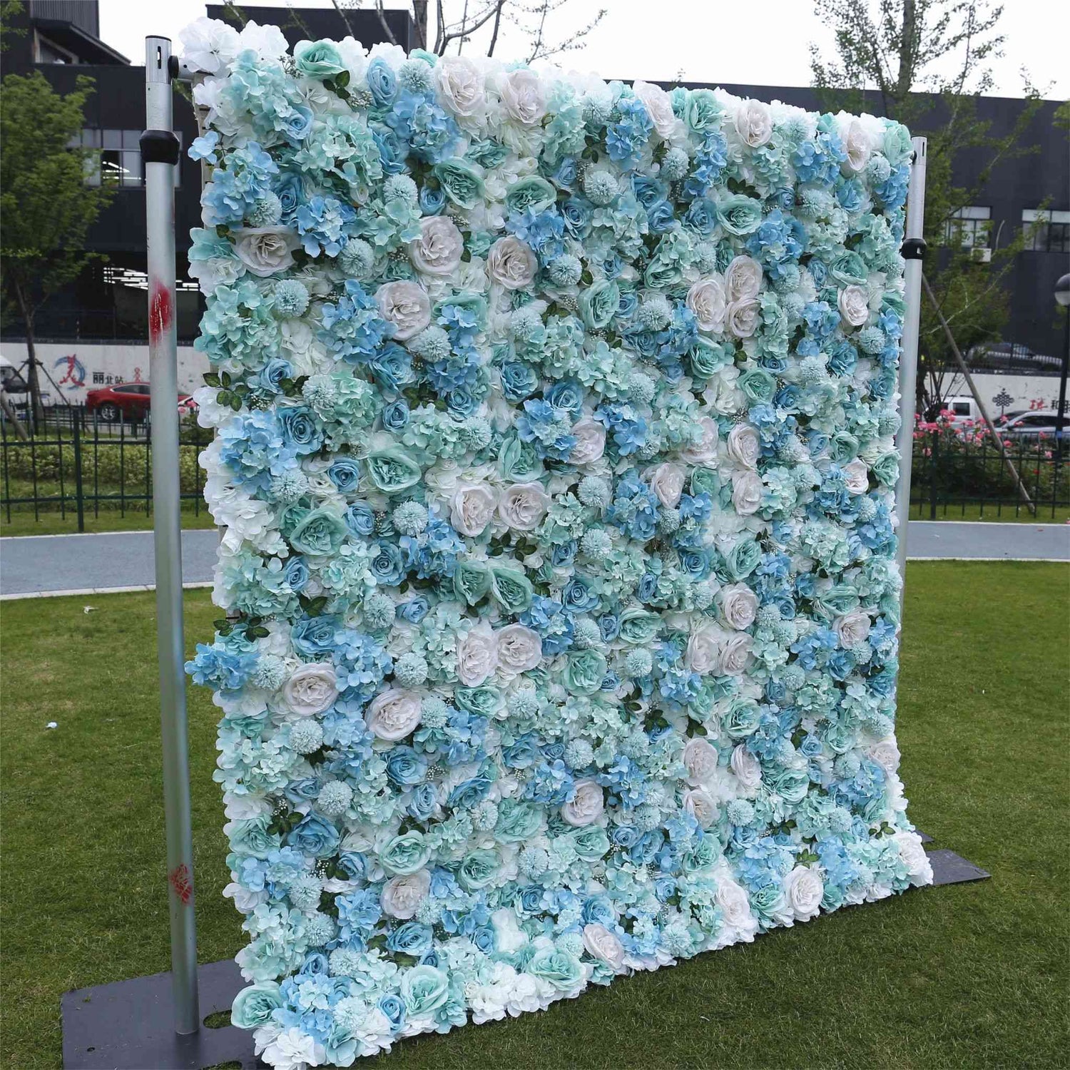 Aliflowers 3D Aqua Hydrangea with Rose for Wedding Reception Event Party ALFWL100 - Ali Flowers